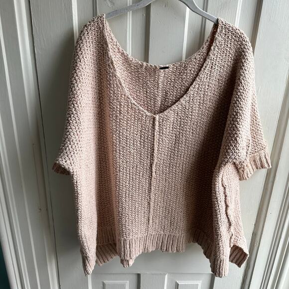 Free People Cozy Cat Pullover Champagne Pink - Picture 2 of 7